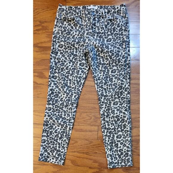 LOFT Women’s Modern Skinny Ankle Jeans Size 27 4 Gray Animal Print Stretch Denim - Picture 16 of 16